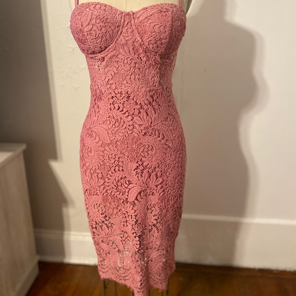 Lace bustier midi dress